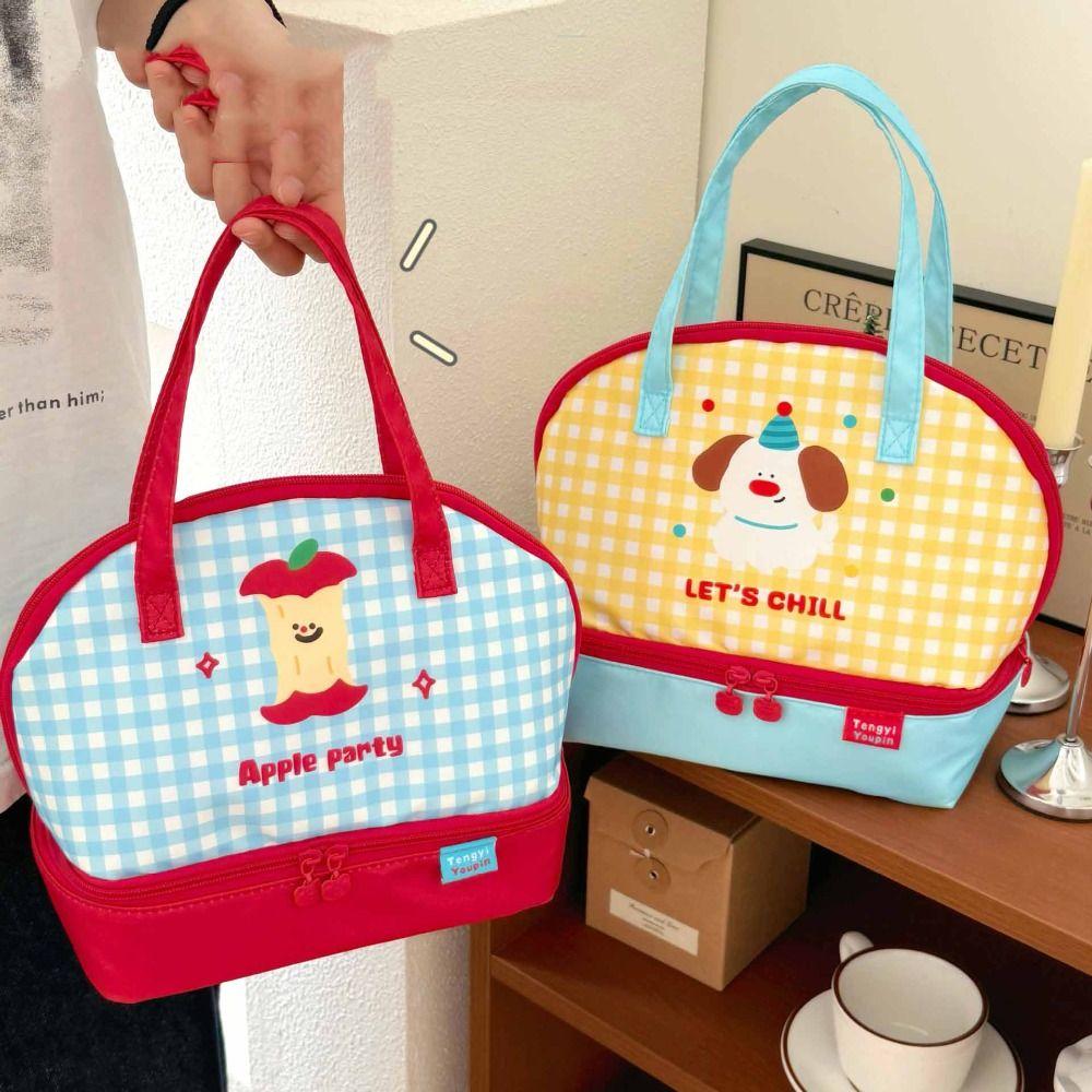 Large Capacity Korean Style Handbag Lightweight Small Tote Bag Cartoon Cat Lunch Bag Makeup Bag
