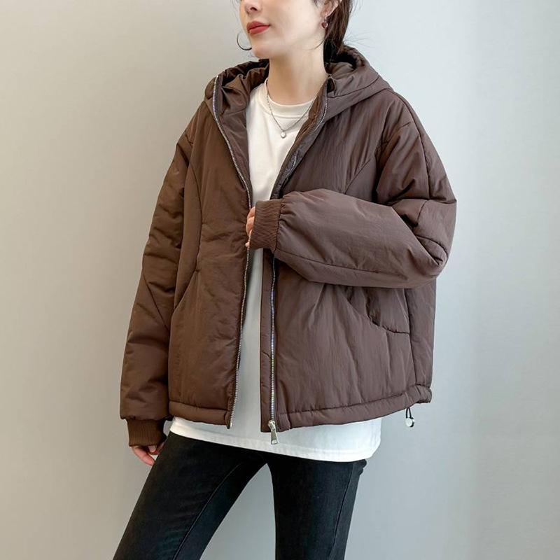 Women's Cotton Drawstring Jacket - 2025 Winter Korean Style, Petite, Casual, Slimming, Thick, Lightweight Coat