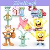 Prémiová kvalita SpongeBob v kalhotách Patrick Sandy Gary 12 ks Akční figurka Ozdoba na dort Hračky Pro sběratele