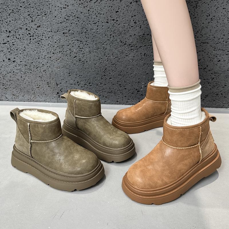 Women's Snow Boots Flat-soled, Non-slip Women Ankle Boots and Short Boots Winter Warm Slip-on Female Boots