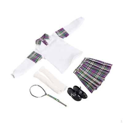 Ensemble Jupe Uniforme Fille 1/6 Costume Complet Poupées Corps Cosplay Chemise Chaussures Tenue Costume pour 12"