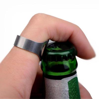 1Pc Unique Beer Bottles Opener Portable Finger Ring Design Jars Lid Remover Stainless Steel Kitchen Tool Bar Supplies Gadgets