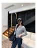 Korean High-End V-Neck Loose Long-Sleeve Women's T-Shirt, Autumn/Winter 2025