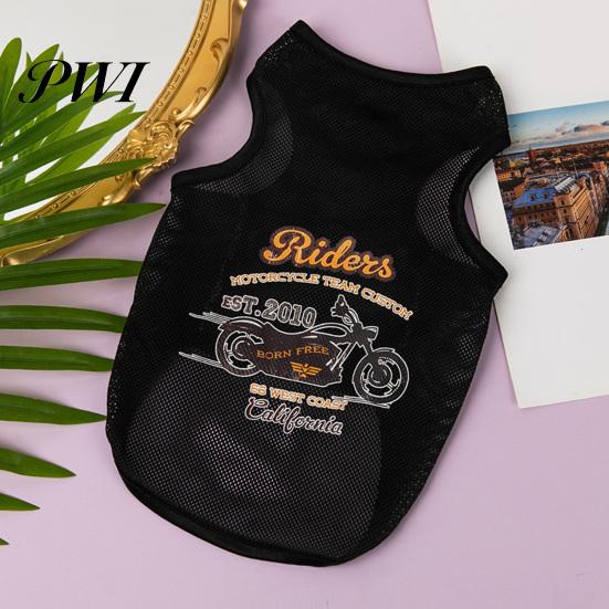 Pet Apparel Vest Cartoon Pattern Wear Resistant Polyester Dog Ultra-Thin Sleeveless Sunscreen Print Supplies Outfit