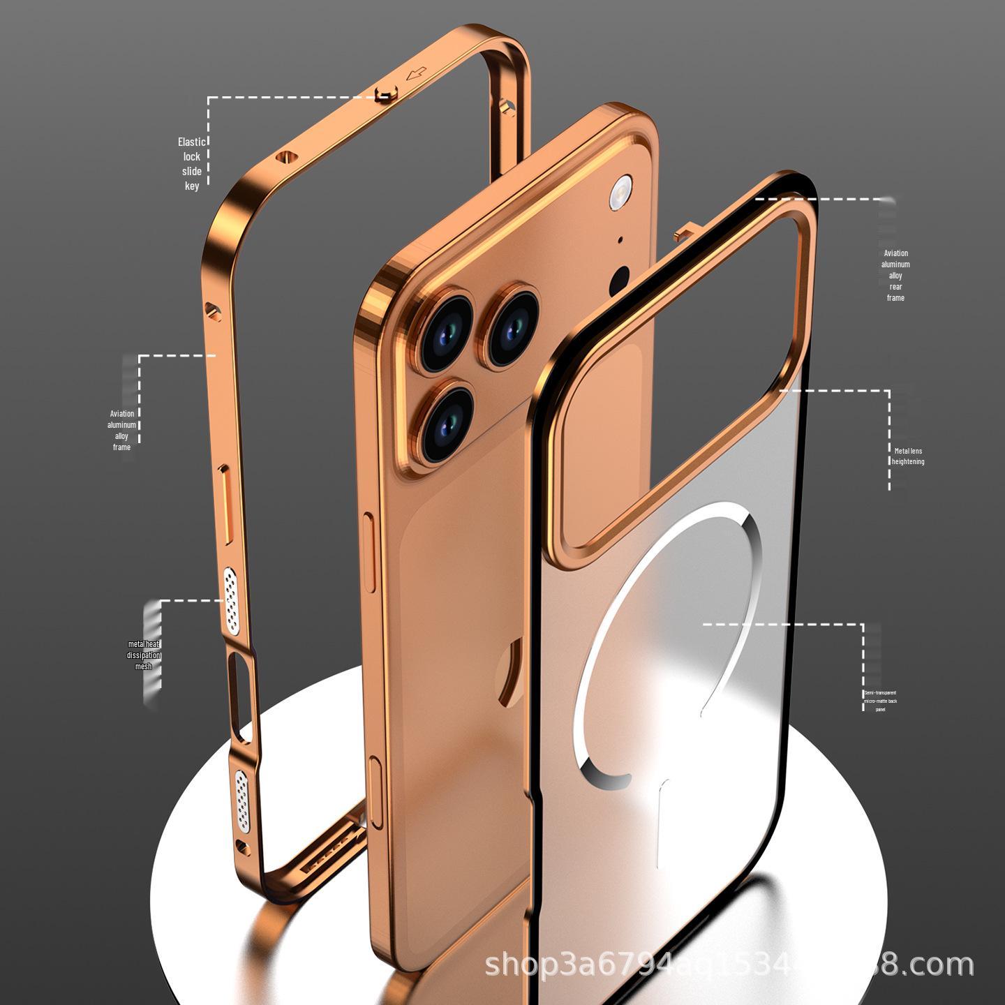 

Magnetic Metal Snap Case for iPhone 17 Pro Max / 16 Pro / 15 / 14 P iPhone 14 Pro