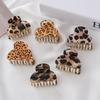 3pcs Small Vintage Leopard Print Acrylic Hair Claw Clips, Stylish Hair Clips for Women's Ponytails, Daily Wear Hair Accessories