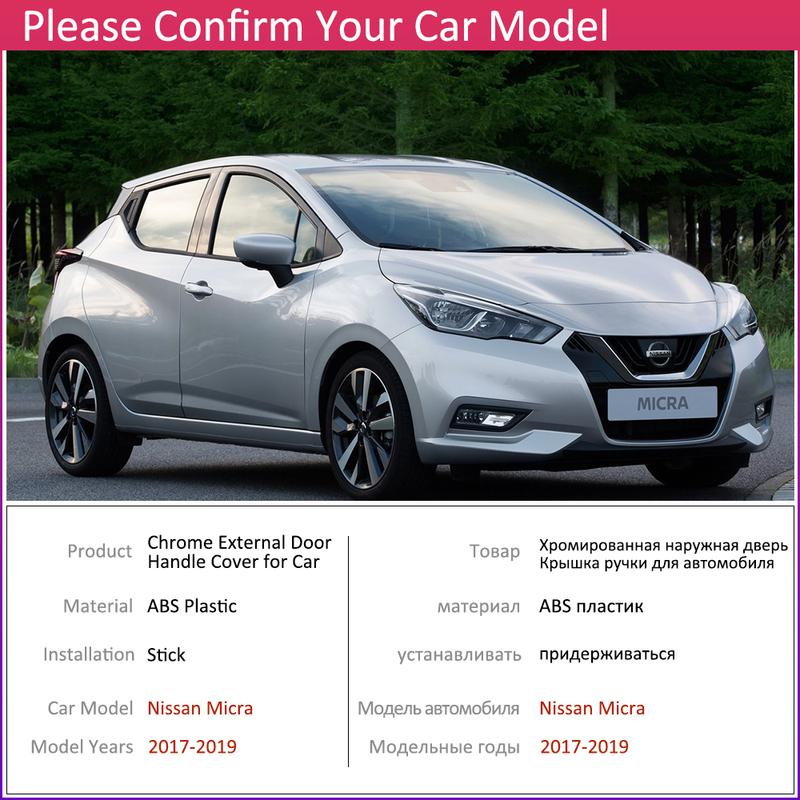 for Nissan Micra K14 2017~ Luxurious Chrome Exterior Door Handle Cover Car Accessories Stickers Trim Set of 2Door 2018