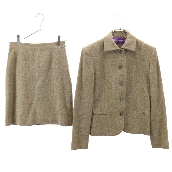 

RALPH LAUREN Impact 21 Purple Label Skirt suit Setup 9 Brown Women Used