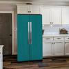 Self Adhesive Vinyl Refrigerator Wrap Set Teal Green Solid Colored Abstract Canvas Texture Vintage Grunge Year Door Mural Removable Fridge Sticker