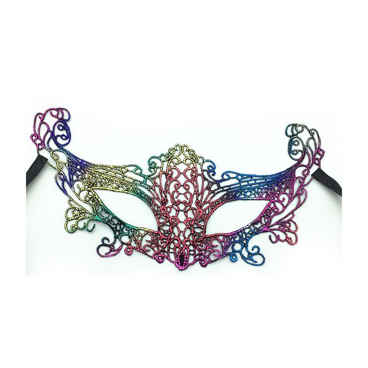 Sexy Cosplay New Halloween Colorful Bronzing Lace Eye Mask Sexy Masquerade Party Unshaped Mask Festival Supplies