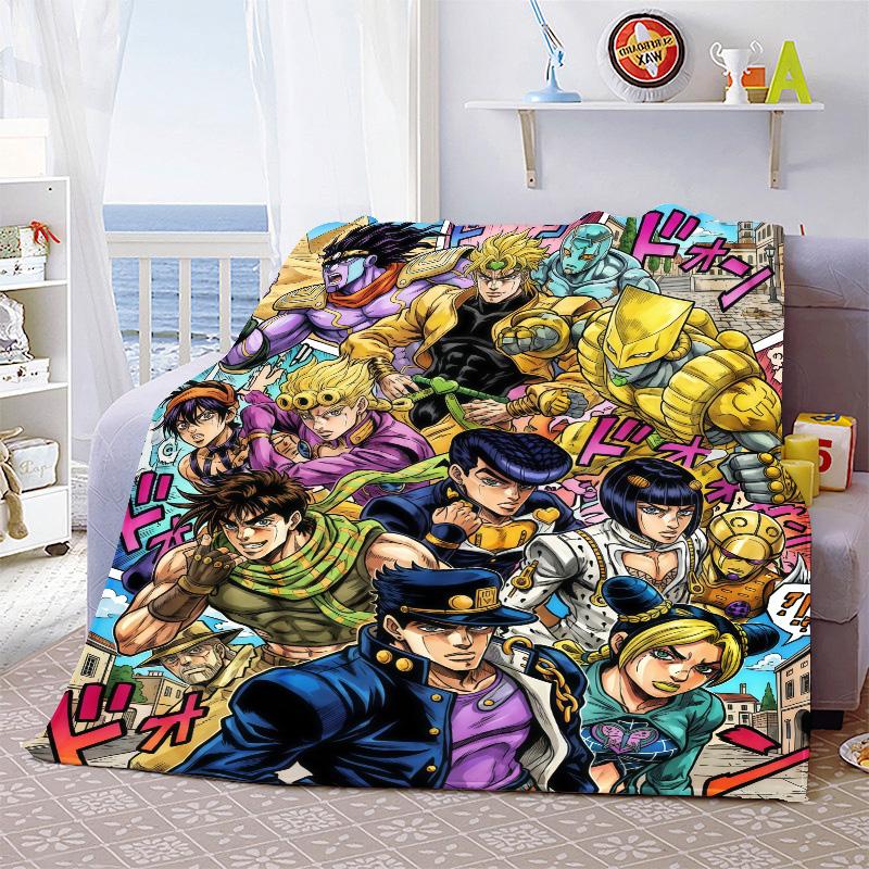 JoJo Bizarre Adventure Warm Blanket Flannel Throw Soft Cozy Lightweight Blanket for Bed Sofa Home Decor -QJY