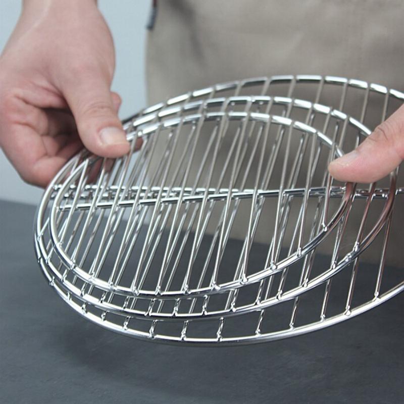 Round Stainless Steel BBQ Grill Grate Grid Wire Mesh Rack Replacement Cooking Net for Charcoal Gas Grill Outdoor Barbecue Use