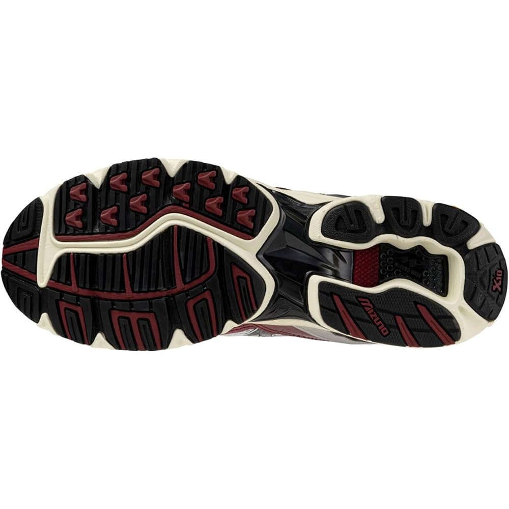Mizuno Wave Rider 10 Sneakers White Black Wine Red 26.5 cm Athletic Footwear