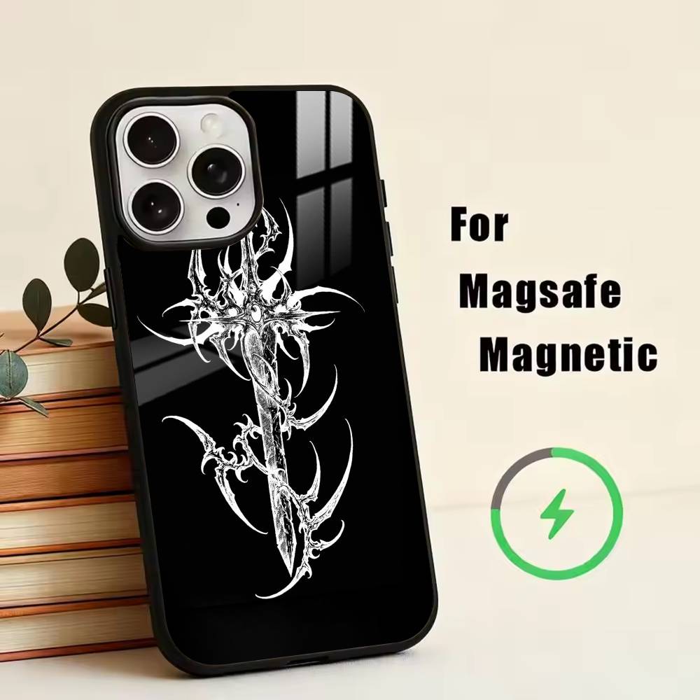 Cyber Sigil Cross   Phone Case For iPhone17,16,15,14,13,12,11 Plus,Pro Magnetic For Magsafe Wireless Charging