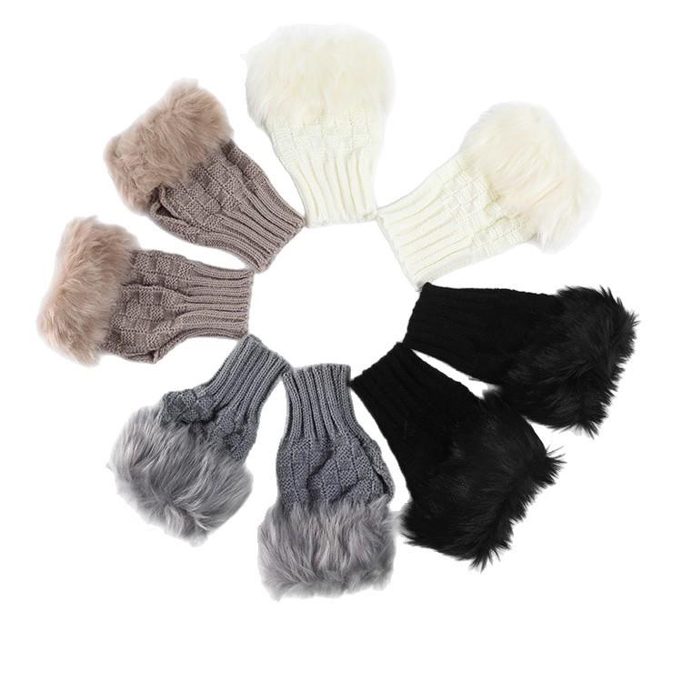 Women's Winter Knitted Fingerless Gloves - Warm, Cold-Proof for Students