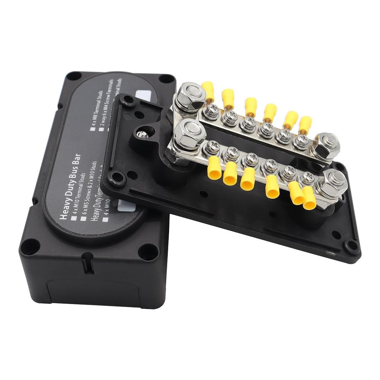 

Bus Bar Power Distribution Block with Removable Cover Easy Installation Junction чорний