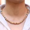 New In Men Natural Wood Necklace 19 Inch Short Collar De Hombre Vintage Irregular Stone Colar Neck Accessories Choker Collier