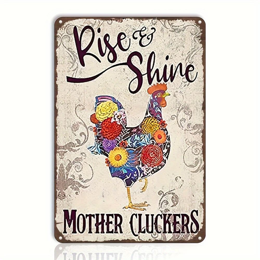 Crazy Chicken Coop Cedule Retro kovová uvítací plaketa Legrační statek Ideální pro kurník nebo kuchyni Ideální dárek na zeď