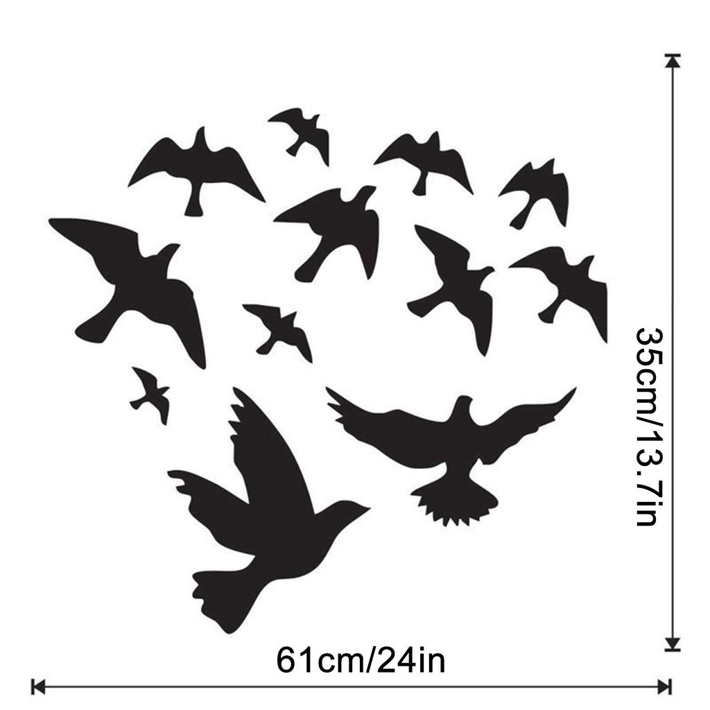 Window Alert Bird Stickers Silhouettes Glass Door  And  Birds