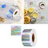 Silver Labels 1.5x1.8Inch Self-Adhesive Holography Wax Melting Warning Sticker Roll Waterproof Decal for Wax Package