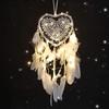 1PC Romantic LED Dream Catcher with Feather Dreamcatcher Night Light Home Bedside Wall Hanging Home Party Wedding Decoration
