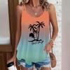 Women's Crew-neck Gradient Print Sleeveless Shoulder Camisole