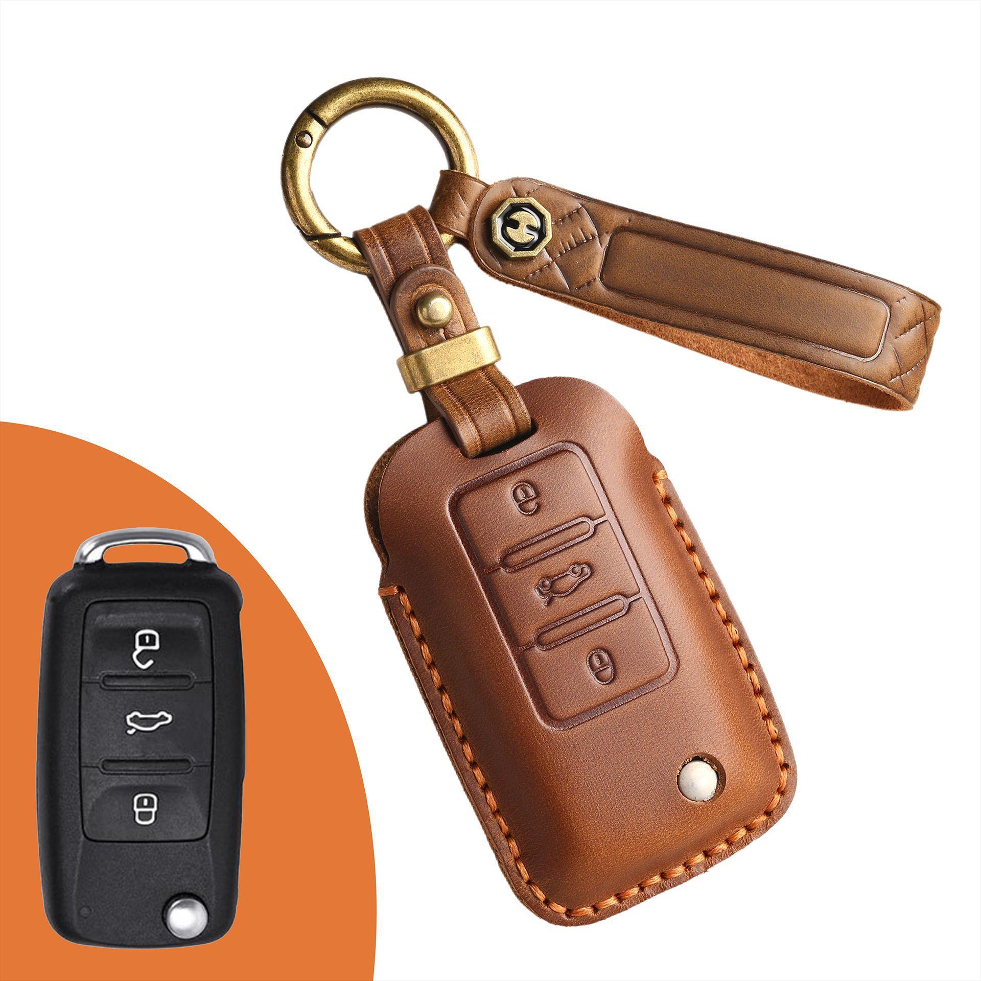 

The retro key cover is suitable for Volkswagen s new Suiteng Langyi Exploration Song Yingdu Exploration Yue X car bag leather protective case