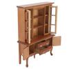 Miniature Cabinet Wooden 1/12 Scale Dollhouse Bookcase Cupboard with Openable Door Drawer for Room