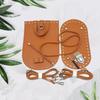 7 Pieces / Set DIY PU Leather Bag Knitting Set, Bottom Shoulder Strap Flap Cover