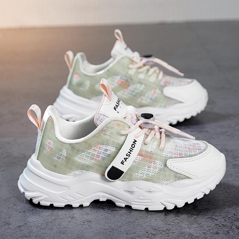 

Детская мода Four Seasons Дышащая повседневная обувь для детей Бег Спорт Студенты Девочки Трендовые удобные кроссовки для спортзала 28 розовый