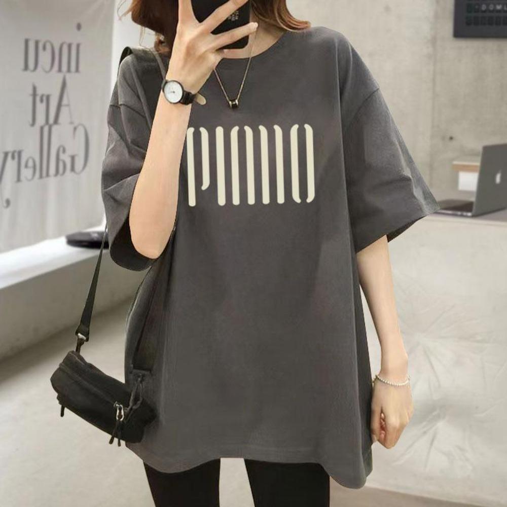 

Women s Clothing Fashion All-match Basic T-shirt Summer Casual Loose O-neck Short Sleeve Top Lady European Style Tee M