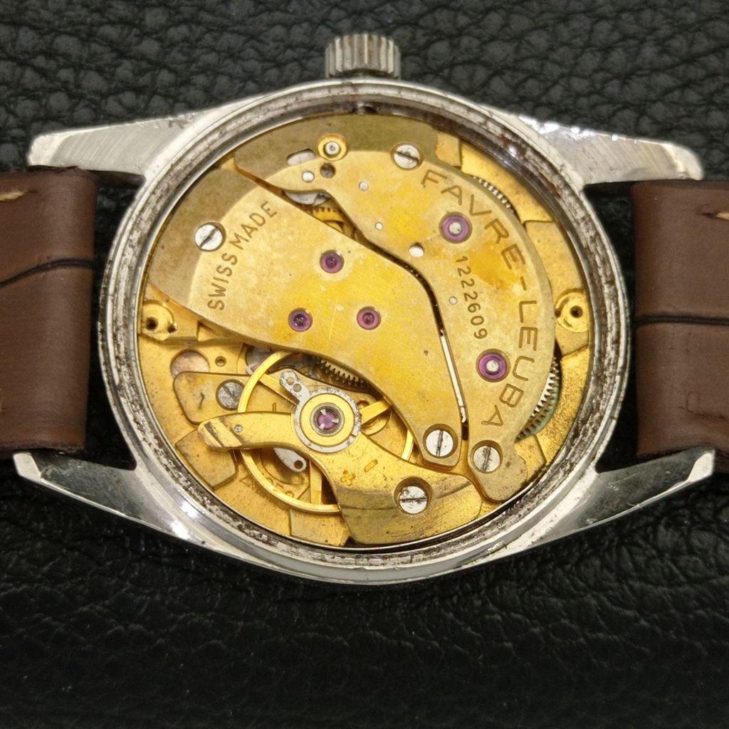 FAVRE LEUBA SEA KING VINTAGE HAND-WINDING SWISS MENS CREAM DIAL WATCH A703819-1 R213f-a703819