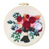 Sady vyšívání květinovým razítkem křížovým stehem s barevnou nití z obruče
