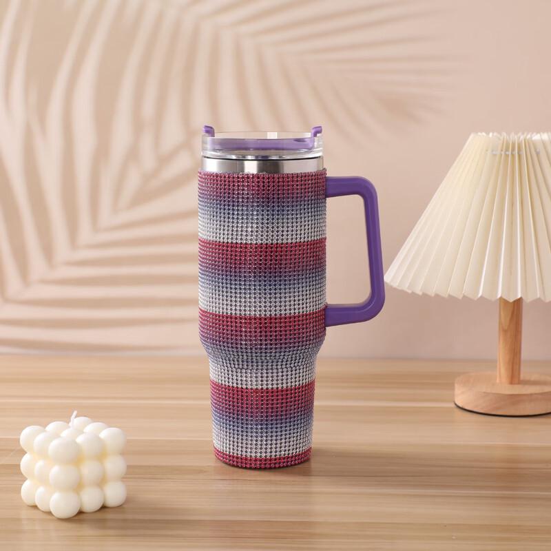 Duoli 40oz Rhinestone Stainless Steel Insulated Car Tumbler with Handle