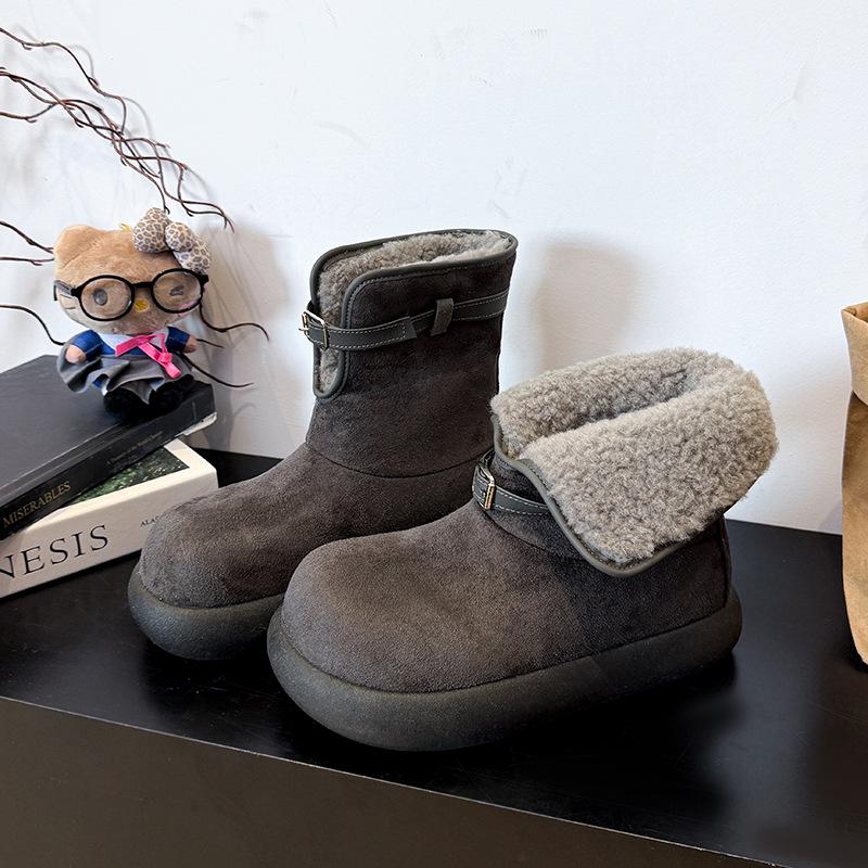 Women's soft elastic winter two-wear warm cold-proof padded snow boots thick-soled non-slip wear-resistant outdoor leisure sports cotton boots