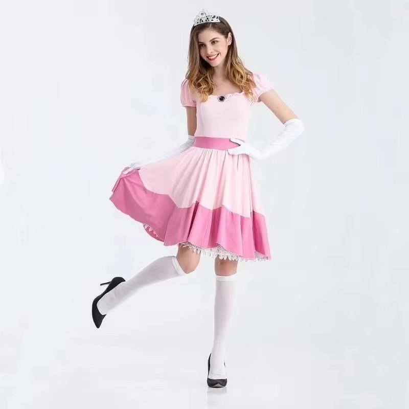 Rochie de carnaval Halloween doamnă piersică prințesă regina costum de ziua de naștere petrecere roz ținută cosplay petrecere Fancy dress