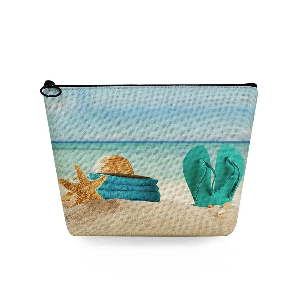 Women Beach conch Print Cosmetic Bag Toiletries Organize Travel Storage Case 6728 KTB