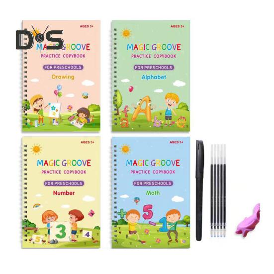 

Книга для практики письма от руки для детей Волшебная тетрадь с бороздками для письма Многоразовая рабочая тетрадь для практики письма Детский сад Дошкольные принадлежности для детей A