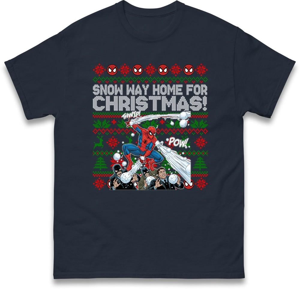 Spiderunisex Christmas T Shirt Superhero Xmas Avengers Tee Top Xmas Gift Top S