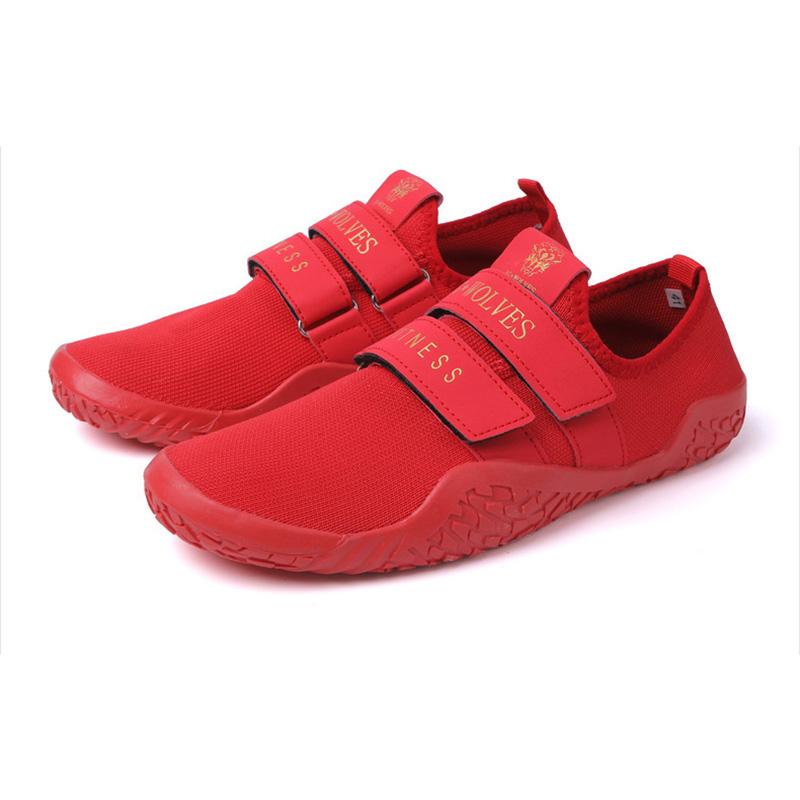Pro Hook & Loop Large Size 35-46 Unisex Gym Lightweight Sports Deadlift Shoes Women Barefoot Fitnes Shoes Weightlifting Shoes