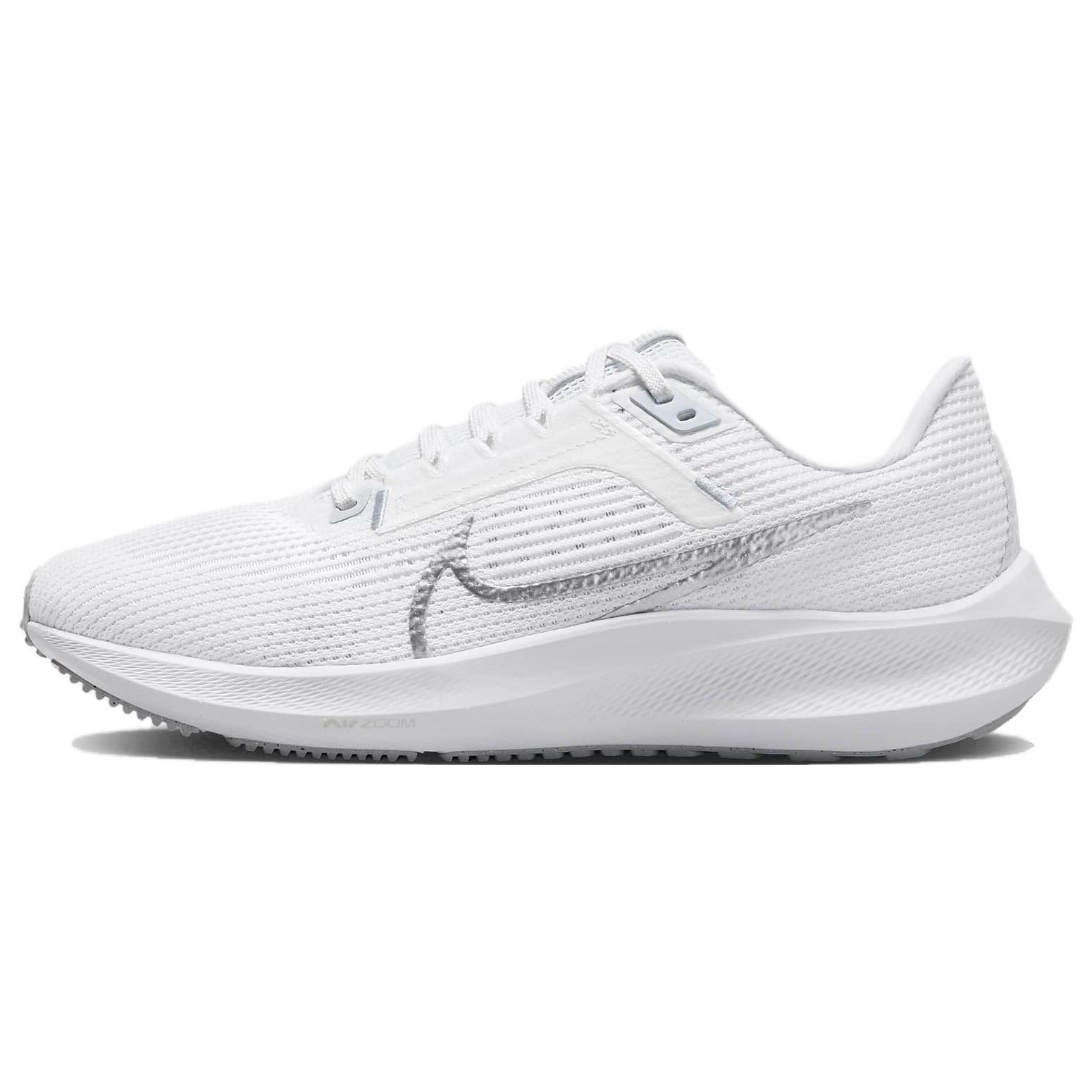

Nike Air Zoom Pegasus 40 Women White Pure Platinum Metallic Silver Running Shoes DV3854-101 EU 35.5