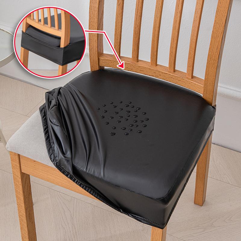 Wasserdichte PU Stretch Sitzbezüge für Esszimmerstühle Waschbare Esszimmerstuhlbezüge, Stuhlhussen Schutz für Büro Bankett 1 Stück