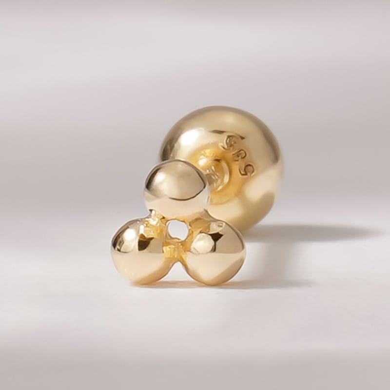 JEWNEL 14K Simple Ultra Mini Three-Ball Piercing Earrings
