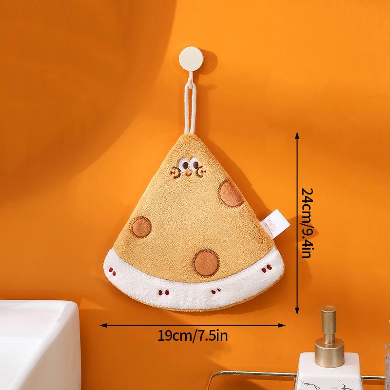 Thickened Cartoon Hand Towel Coral Fleece Bathroom Kids Wash Hand Cloth Kitchen Hanging Towel Super Absorbent Rag Handkerchief