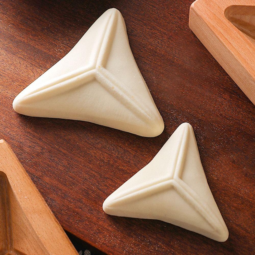 Non-stick Wooden Triangle Baozi Mold Easy To Release Steamed Bread Making Tools  Home