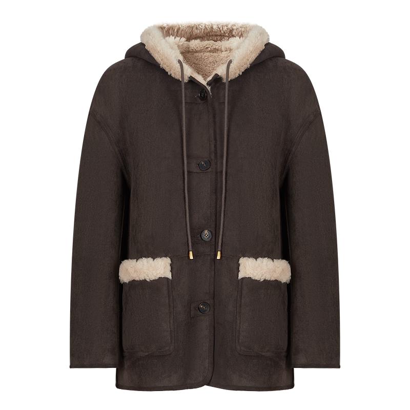 

JZ ANNACO Ретро Пальто в стиле амбар, на 100% шерстяное, на подкладке, двустороннее, женское S