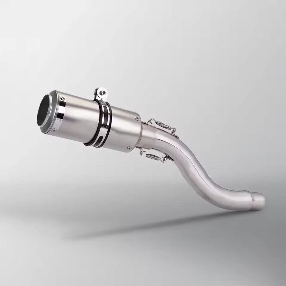 For Triumph Daytona 675 / R 2006-2012 675R Escape Motorcycle Black / Silvery Exhaust Pipe With 51MM Slip-On Muffler Link Pipe