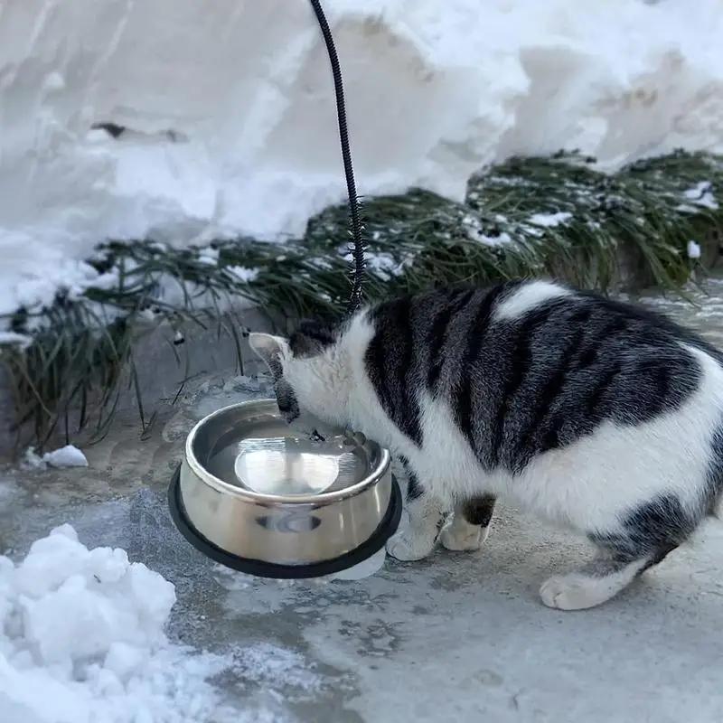 

Outdoor Heated Pet Food Bowl Stainless Steel Thermostatic Control Heating Pet Bowl Non-freezing Food & Water Bowl Thermostatic EU