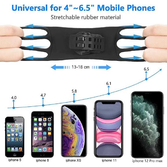 Bike Phone Mount 2 Pack, Universal Motorcycle Phone Holder For Bike, 360°Rotation Silicone Bicycle Phone Holder Handlebar Phone Mount Compatible