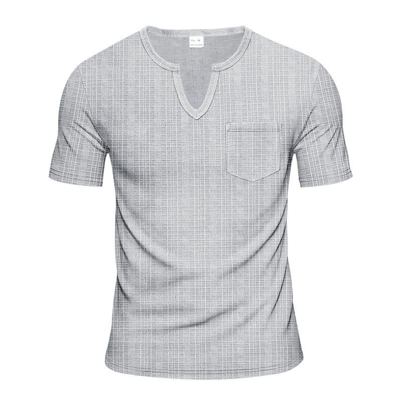 Summer New Men's Loose Breathable Casual V-Neck Quick-Drying Versatile Short Sleeve T-Shirt